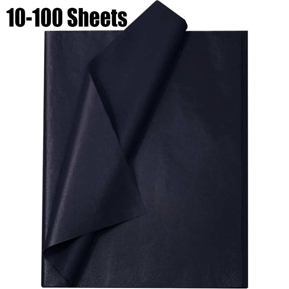 Flower Wrap Kraft - 10-100 arkuszy czarnego bibułki do pakowania,