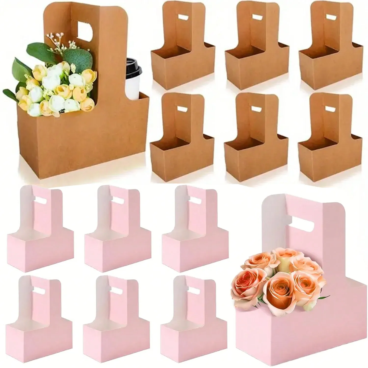 Flower Wrap Kraft - Papierowe torby na prezenty z papieru