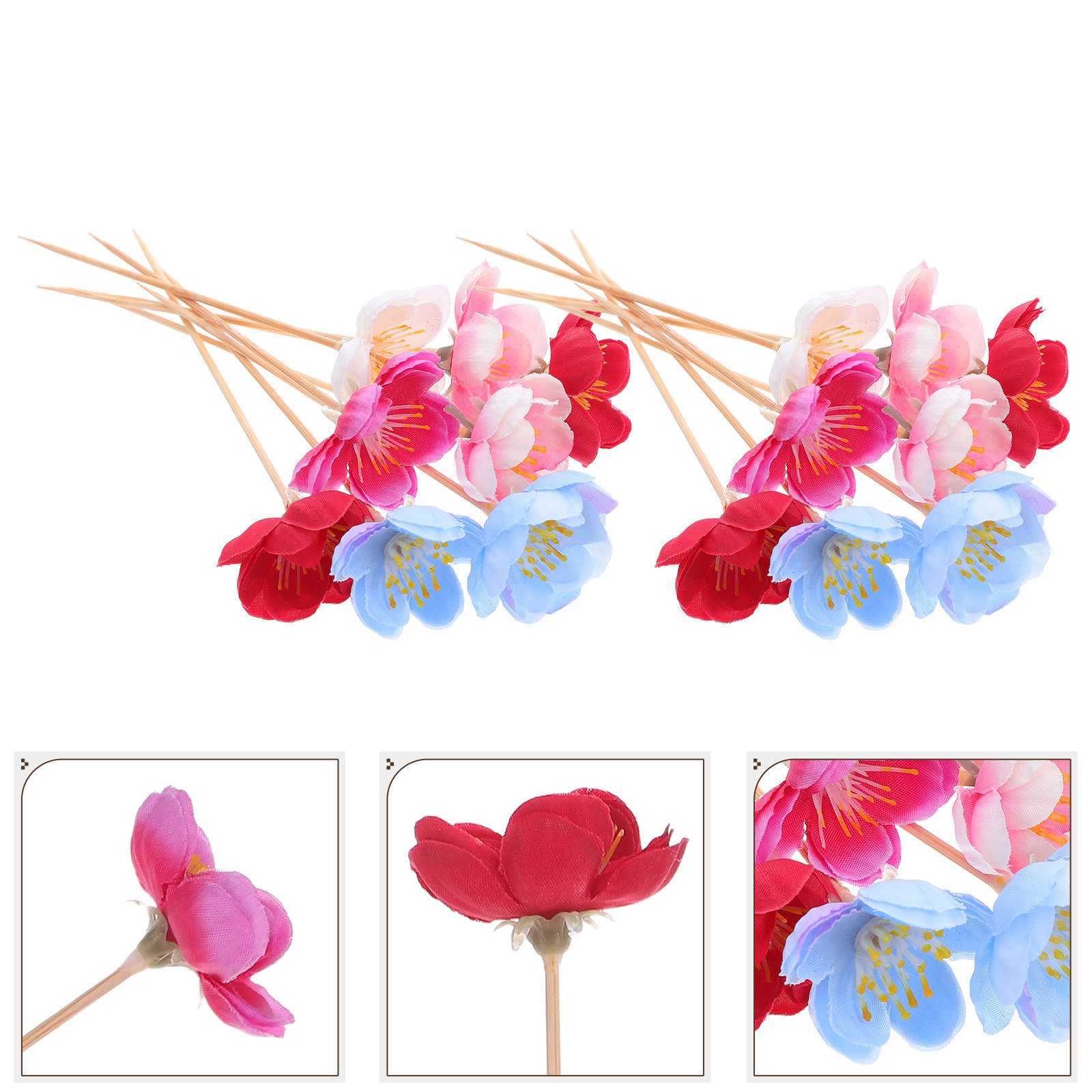 Floral Picks Wood - 100 szt. dekoracyjnych drewnianych szpikulek w
