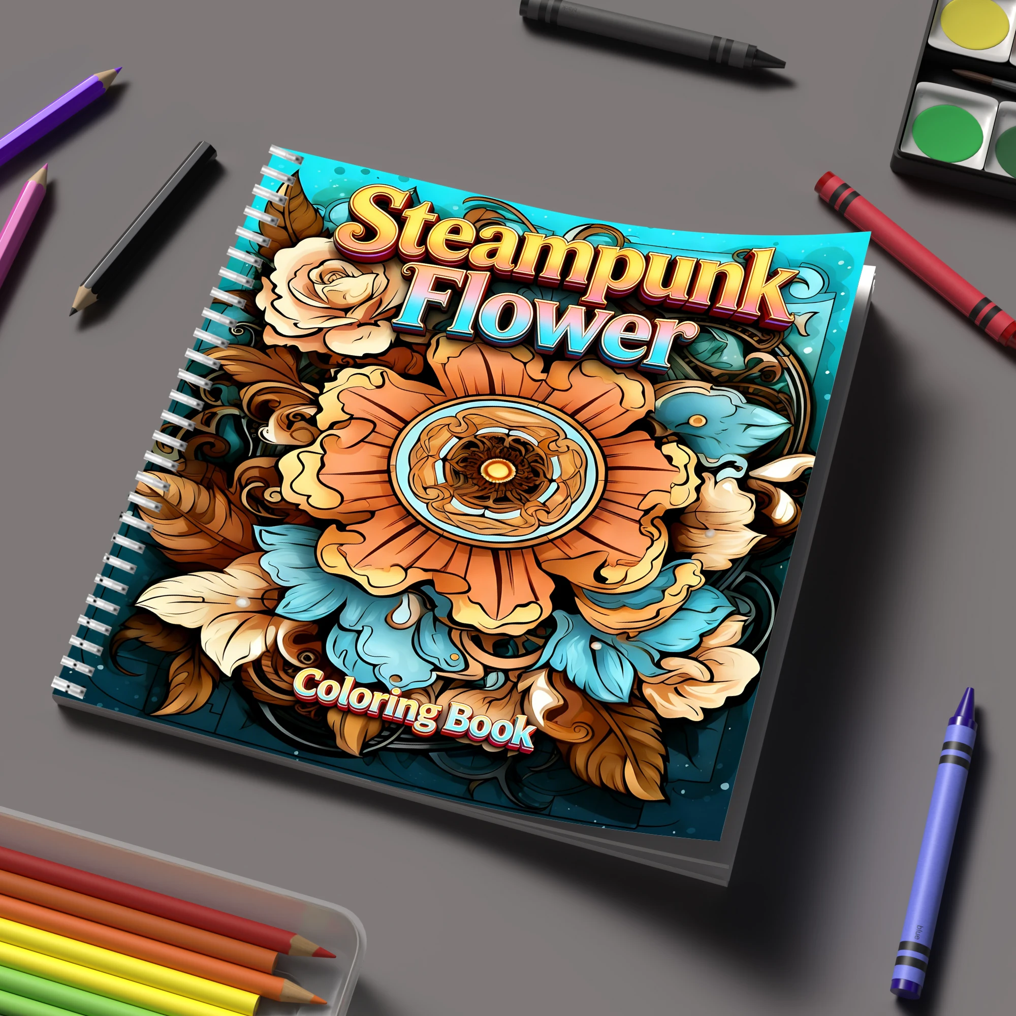 Flower Supply - Książeczka do kolorowania Steampunkowe Kwiaty dla