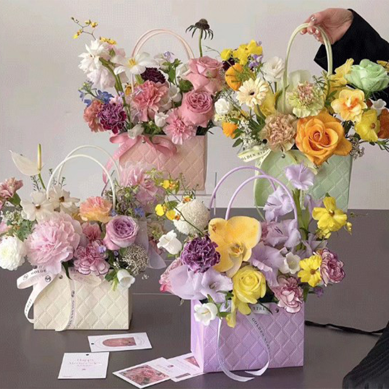 Flower Wrap Kraft - Przenośne pudełko do pakowania kwiatów Dekoracja