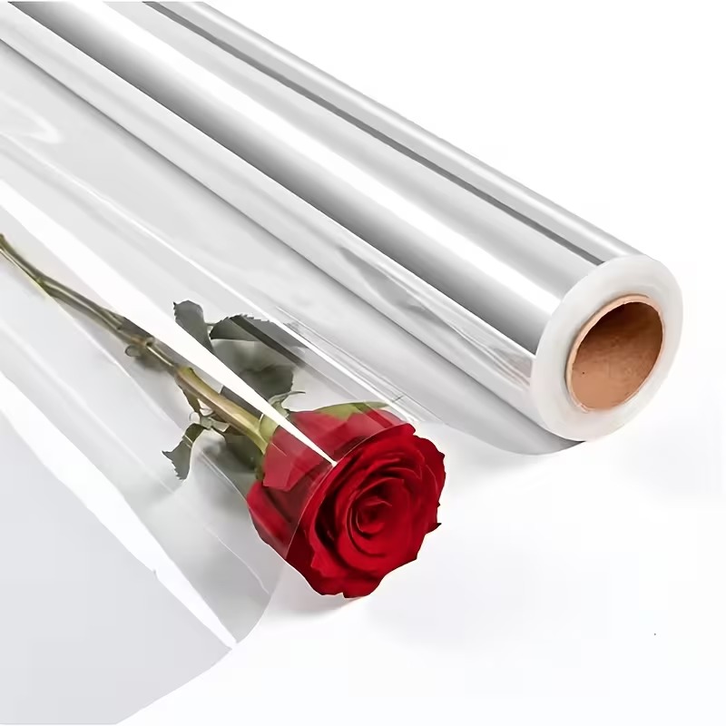 Flower Wrap Kraft - Papier do pakowania kwiatów, przezroczysta folia